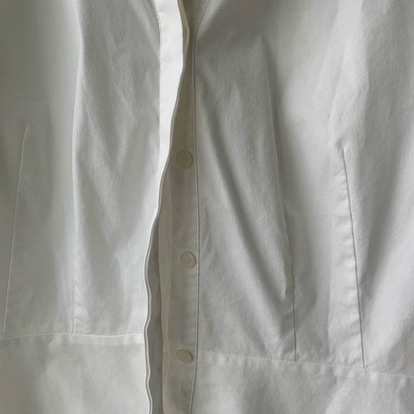 Lafayette 148 New York Button Down Quarter Length Sleeves Shirt White SZ 4 Small - Picture 3 of 6